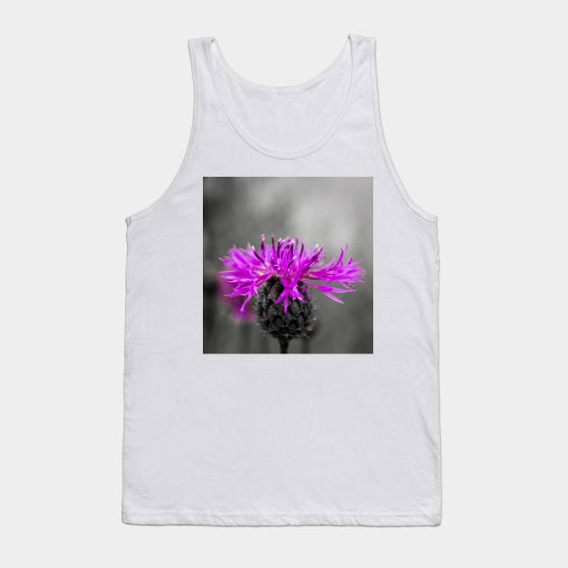 Purple flower over black and white Tank Top by lena-maximova